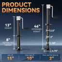 5000 lbs 15" Lift Side Wind A Frame Trailer Jack with Adjustable Drop Leg