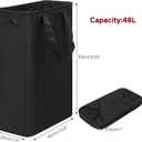 efluky Slim Laundry Basket, Narrow Laundry Hamper with Handles, Collapsible Dirty Clothes Hamper, Tall Laundry Bin for Laundry Room, Dorm and Bedroom, 12.7 Gallons(48L) Black
