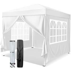 10x10 Pop Up Canopy Tent with Sidewalls, Outdoor Gazebo Canopy Tent, Patio Event Tents Outdoor Event Shelter for Parties (White)