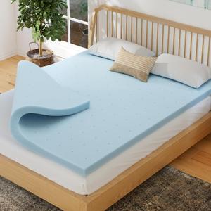 EGOHOME 2 Inch Full Memory Foam Mattress Topper, Cooling Gel Infused & Pressure Relieving Pad in a Box, Dorm Room Essentials, CertiPUR Certified, Blue