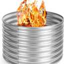Toolterritary 36 inch Fire Pit Ring, Galvanized Fire Ring 2ft high, Wood Burning Fire Pits Ring, Outdoor Fireplace Height 24 Inch, Round Camp Fire Ring, Bonfire Pit for Camping, Backyard (3x3x2FT)