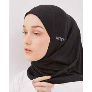 MIIST Sports Hijab, Athletic Head Covering, Non-Slip Breathable Fabric, One-Piece Design Hijab, Sporty Headscarves. (Medium, Black)