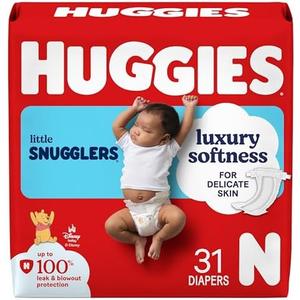 Huggies Size Newborn Diapers, Little Snugglers Baby Diapers, Size Newborn (up to 10 lbs), 31 Count