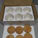 Domensi 24 Pack Succulent Planter Pots 3 Inch Small Plant Pots Mini Ceramic Succulent Planter Holder with Drainage Holes and Bamboo Saucers (White)