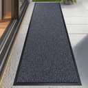CHICHIC 2'x6' Indoor Outdoor Heavy Duty Door mat, Welcome Front Door Mat for Home Entrance, Super Water Absorbent Large Commercial Floor Mats, Non Slip Rubber Back Entryway Rugs for Garage (Grey)