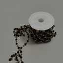 KYUNHOO 16.4 Feet Black Beaded Chain for Jewelry Making Gold Plated Brass Rosary Chain on Spool with Lobster Claps and Jump Rings for Women Necklace Bracelet Craft DIY