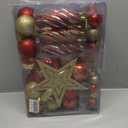 87Pcs Christmas Ball Ornaments Set, Assorted Shatterproof Hanging Tree Decorative for Xmas Tree Holiday Party and Home Decor (Red & Gold)