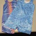 Nymphperi Gymnastics Leotards for Girls Size 2t 3t Comfortable Shiny Blue Mermaid Biketards Sparkly Colored Scale Unitards for Toddler Swimming