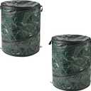 29.5-Gallon Pop up Outdoor Garbage Can Set - Set of 2 Collapsible Trash Cans for Parties, Yard Waste, or Laundry - Camping Accessories by Wakeman
