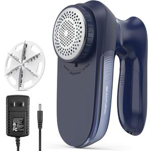 BEAUTURAL Sweater Fabric Shaver Home-Edition, Powerful & Efficient Lint Remover for Clothes and Furniture, AC Adapter or Battery Powered Pill Fuzz Remover, Special for Your Family Ultramarine (Large)