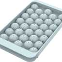 WIBIMEN Ice Cube Tray with Lid - Round Ice Tray for Freezer with Lid - Ice Cube Trays for Freezer (One Tray Only) (1"-1 PACK, Blue)