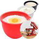 5 Qt Tilt-Head silicone liners for kitchenaid stand mixer, Silicone Bowl Liners with Lids, Kitchen Aid Accessories and Attachments for Baking and Cooking (3pcs Green+Blue+White)