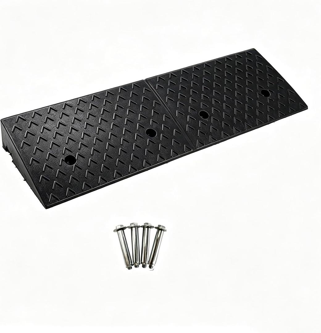 Nisorpa Rubber Curb Ramp, 2" Lift Height Curbside Ramp, Heavy Duty Loading Ramps 22000LBS/10T Capacity Sidewalk Curb Ramps for Cars Trucks Bikes Motorcycles Wheelchairs 9.4 x9.8 x 2inch