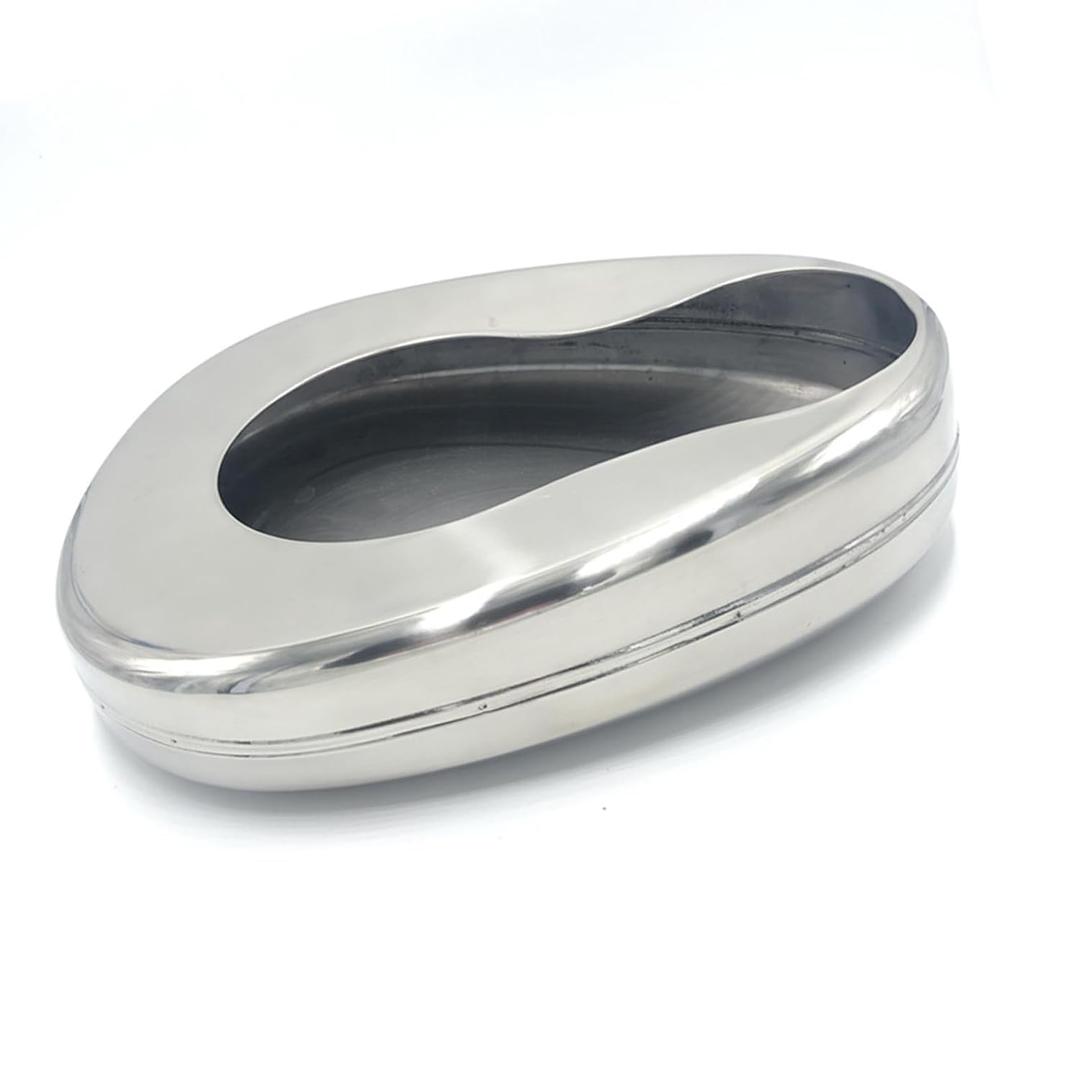Bedpan, Stainless Steel Bed Pans Ergonomic Portable Bed Pans for Adults Elderly Elderly Bed Pan Bedridden Bedpan Large Bed Pan Hospital Home Bed Pan Emergency Device