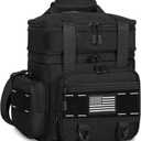 Expandable Tactical Lunch Box, Large Insulated Lunch Cooler Bag Heavy Duty Leakproof Lunch Pail for Men Adults Work Office Outdoor Picnic Trips, 16L, Black