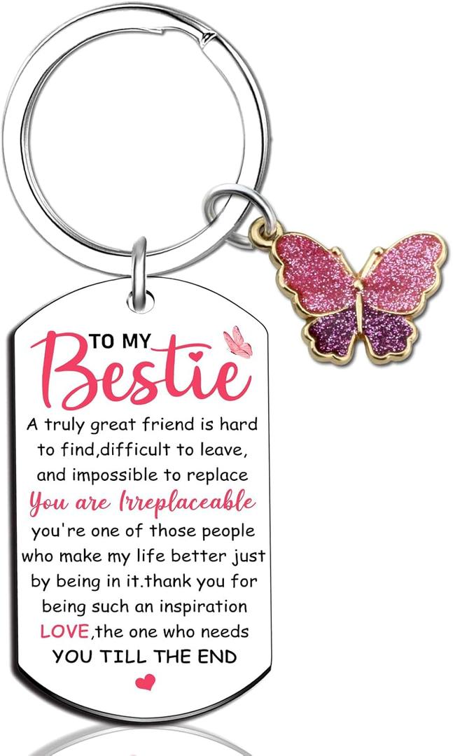 Bestie Valentines Day Gift Bestie Keychain Gifts for Women Best Friend Birthday Christmas Valentines Day for Friends Bestfriend Gift Ideas
