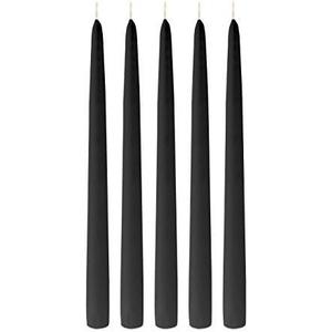 Elegant Black 12 Inch Taper Candles - Pack of 12 Premium Unscented, Dripless & Smokeless Hand-Dipped Candles for Birthday, Wedding or Dinner Decorations and Formal Candle lighting