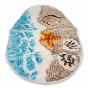 Soft and Absorbent Beach Bathroom Rug, Non-Slip Backing, Ideal for Bathroom, Kitchen and Entryway Decor, Sea Beach Starfish Shell Bath Decor, Azure Bay 15.5x23 Inch