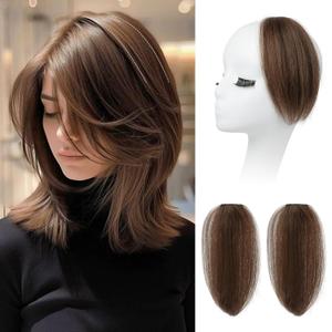 REECHO Clip in Hair Volumizer, Short Thick Clip in Hairpieces Adding Extra Hair Volume Extensions for Women with Thin Fine (Ginger Brown, 8 Inch(Pack of 2))