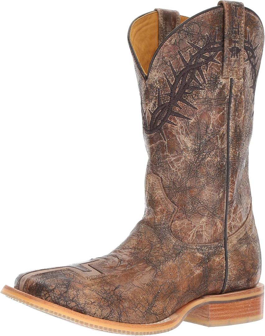 Tin Haul Women's John 3: 16 Western Boot (8.5 Wide, Brown)