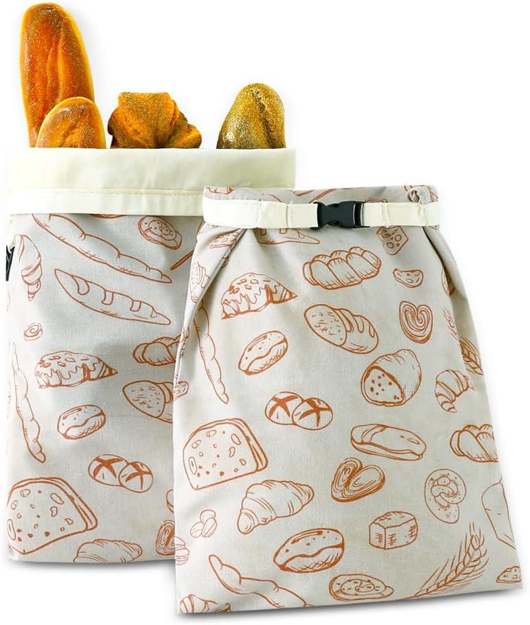 Beeswax Bread Bags for Homemade bread,2 Pack Sourdough Bread Bags,Reusable Bread Bourdough Storage (Apricot & Apricot)