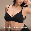 Triangle Bralettes for Women Wireless No Underwire Plunge Bras | Soft Comfortable, Unlined Cup, Cool Lightweight Seamless, T Shirt Everyday Bra, Sexy Deep V, Adjustable Spaghetti Straps