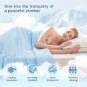 MASVIS Cooling Blankets for Hot Sleepers, Luxury Lightweight Cozy Soft Throw for Night Sweats Double Sided Breathable Blanket for Bed Couch Sofa, Q-Max 0.4 Cold Tech Ice Blanket, Queen (90"x90"), Blue