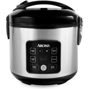 AROMA CoreCoat Digital Rice Cooker & Steamer for Brown Rice with Nonstick Ceramic Coating (8 Cups Cooked, 4 Cups Uncooked)