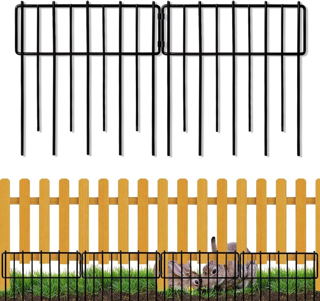 Animal Barrier Fence, 12In(H) x 28.00Ft(L) Upgrade 1.26 in Gap Decorative Fences No Dig Fence for Rabbit and Dog, Rustproof Metal Wire Garden Fence Border for Garden Patio Landscaping,26 PCS
