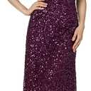 Adrianna Papell Women's Scoop Back Long Dress (Purple, M)