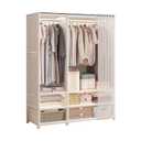 Portable Closet with Cover 27.5"L x 17.7"W x 65.1"H Wardrobe Closet White