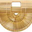 Bamboo Bags for Women Handmade Bamboo Women Handbag Wooden Purse Beach Bamboo Bag Travel Tote Bag Straw Beach Purse (Small: (L*W*H): 28cm*7.6cm*20cm/11.02"*2.99"*7.87")