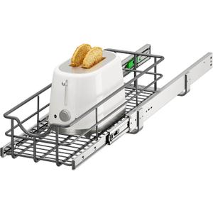 Pull Out Shelves - 8" W x 22" D Soft Close Pull Out Cabinet Organizer 1 Tier - Sliding Shelves with Shelf Liner - Heavy Duty Steel Wire Drawers for Kitchen Cabinets, Pantry, Bathroom