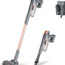 Kenmore DS4090 Brushless Cordless Stick 1L Capacity Lightweight Cleaner 2-Speed Power Suction LED Headlight 2-in-1 Handheld Vacuum for Hardwood Floor, Carpet & Pet Hair, Rose Gold