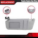 FEXON Pair Sun Visor Left Driver Right Passenger Side Compatible with 2007 2008 2009 2010 2011 Toyota Camry Hybrid Without Sunroof and Light (Gray)