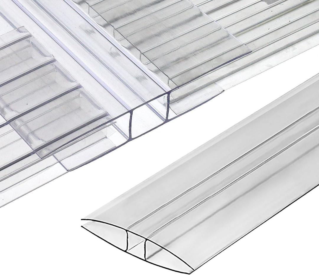Polycarbonate Greenhouse Panels Connectors - 0.4" Thick, Fit 10mm or 8mm Twin-Wall Polycarbonate Panels, Join 2 Pieces of Panels Together, 4-Foot Length, 10 Pieces (H Connectors 10mm-4ft), 48 inches