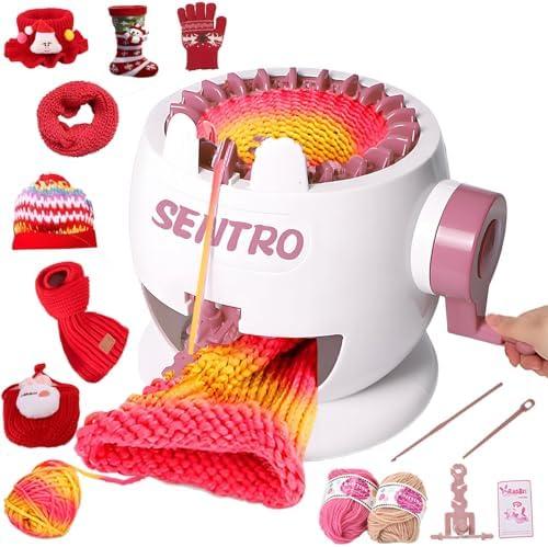 Sentro Knitting Machine, Sentro 48 Needles Knitting Machine with Row Counter Automatic Circular Weaving Spinning Knitting Loom Machine Kit for Adults and Beginners (Knitting Machine-22 Needles)