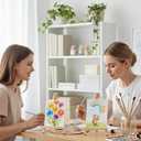 50 Pack 6 Inch Mini Wood Display Easel, Natural Wooden Mini Easel Artist Stand Wood Artist Tabletop Canvas Stand for Painting Arts Crafts Easels for Display Cards Photos Phone Stands
