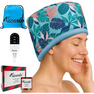 VICARKO Hair Steamer for Deep Conditioning, 10-Level Heats Up Quickly, 118 Power Cord, Heating Cap Hot Oil Treatment Heat, Electric Thermal Heated Steam Natural Black Hair, Hawaii Blue (Average)