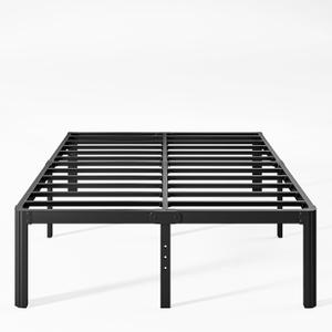 18 Inch High Metal King Bed Frame No Box Spring Needed, Heavy Duty King Size Bed Frame Platform, Noise Free, Easy Assembly, Black