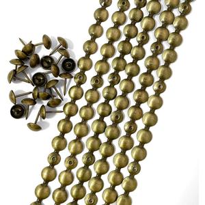 Let's Decorate 10 Meters D11mm Brass Upholstery Tacks Strips/Nailhead Trims,Decorative Nail Strips with Upholstery Tacks for Sofa Headboard Bench(K:11mm Brass)