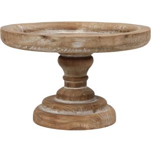 SOFE 11" Rustic Cake Stand, Round Vintage Cup Cake Stand, Natural Wood Cake Stand with Pedestal Dessert Display, Farmhouse Cake Holder Perfect for Weddings, Birthdays and Country Decor (10.6" x 10.6" x 6.7", Brown)