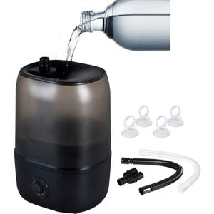 WACOOL Adjustable Reptile Fogger Terrarium Humidifier, Large Tank Fog Machine with Double Hoses & 4 Liter Reservoir, Large Tank Terrarium Humidifier for Reptiles/Amphibians/Herps/Vivarium