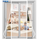 LONGEAS Magnetic Screen Door Upgraded PET Mesh Stronger Than Fiberglass and Polyester,Hands Free,Keeps Bugs Out,Pet & Kid Friendly,Suitable for Sliding Door,Large Patio Door and French Door60''x80''