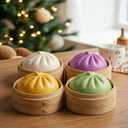 Dumpling Squishies, Giant Dumpling Mystery Box, Colorful Dumplings Stress Balls Fidget Sensory Toy, Stocking Stuffers with Food Steamer Stretchy Desk Toys