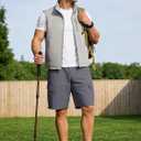 Men's Cargo Shorts Drawstring Classic Chino Stretch Shorts with 6 Pockets, XL
