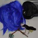 ATAYOU 6Pcs Short Blue Wig with Accessories for Women Halloween Cosplay costume