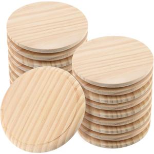 20 PCS Unfinished Round Wooden Plaque, 4 Inch Natural Wood Circle Base, Round Wood Plaque for Crafts, DIY, Home Decoration