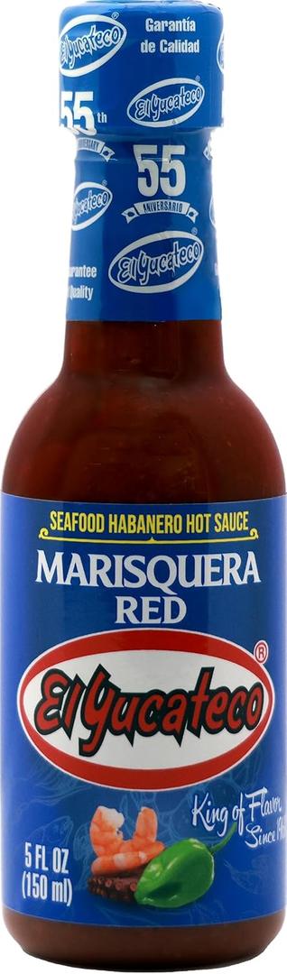 El Yucateco Red Marisquera Hot Sauce, 5 oz, Gluten Free, Sugar Free, 6 Pack
