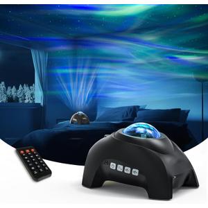 AIRIVO Northern Lights Aurora Projector, Star Projector for Bedroom, Bluetooth Speaker White Noise Galaxy Night Light for Kids Adults, Room Decor, Ceiling, Party